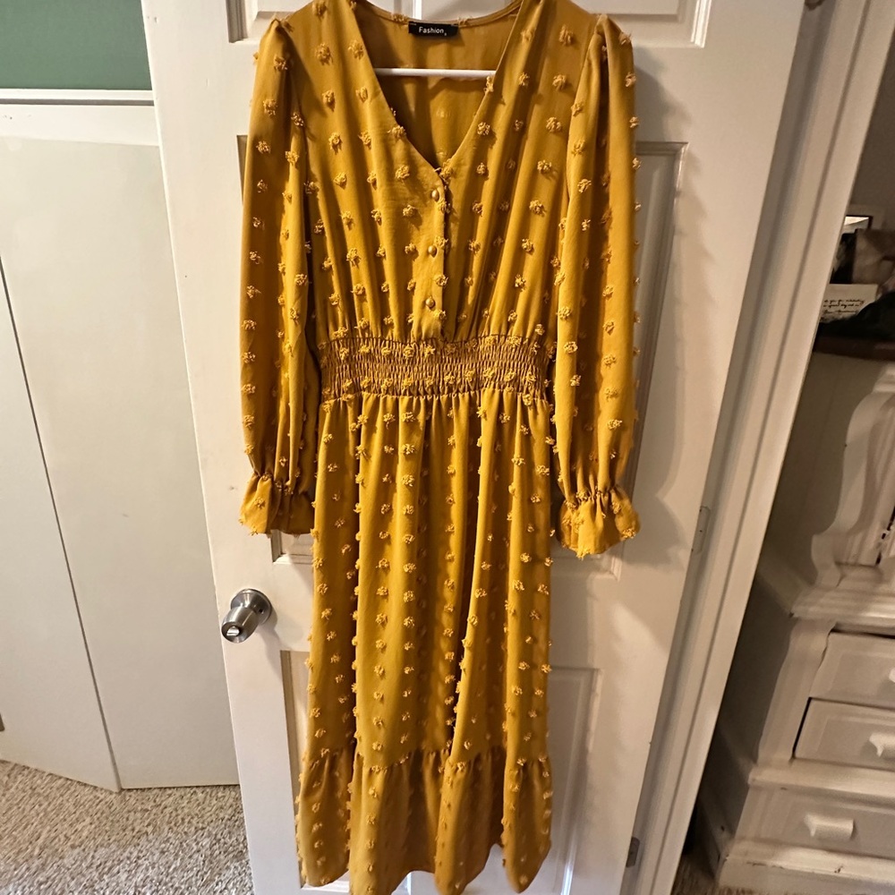 Fantasie Mustard Long Sleeve Dress
